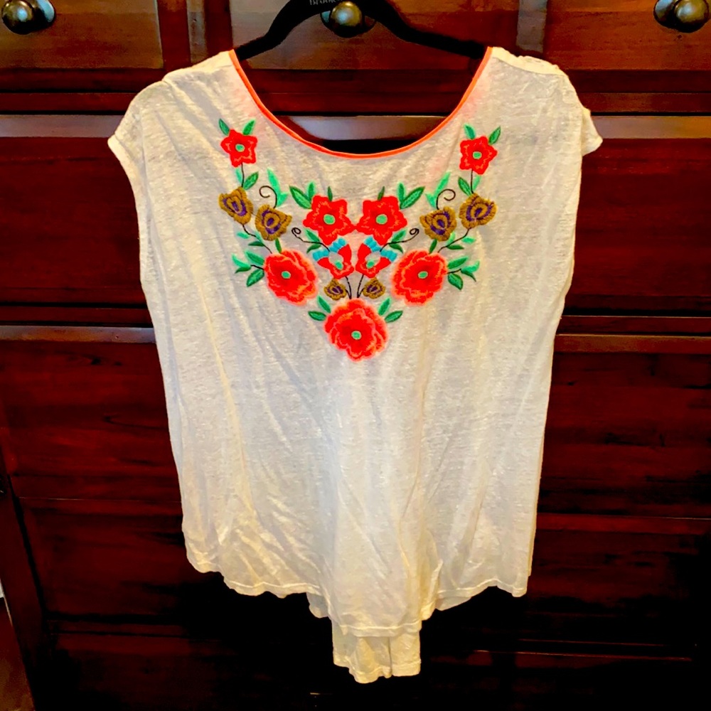 Sundance Short Sleeved linen tunic, size M